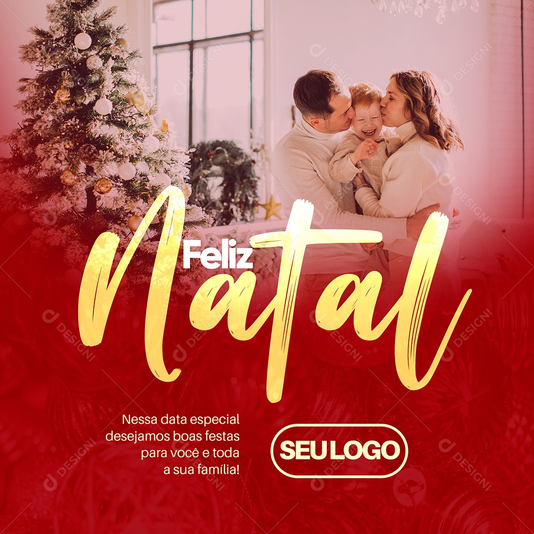 Post Feliz Natal Social Media PSD Editável