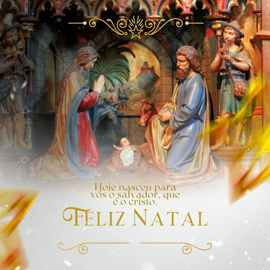 Feliz Natal Com Jesus Cristo No Coração Social Media PSD Editável
