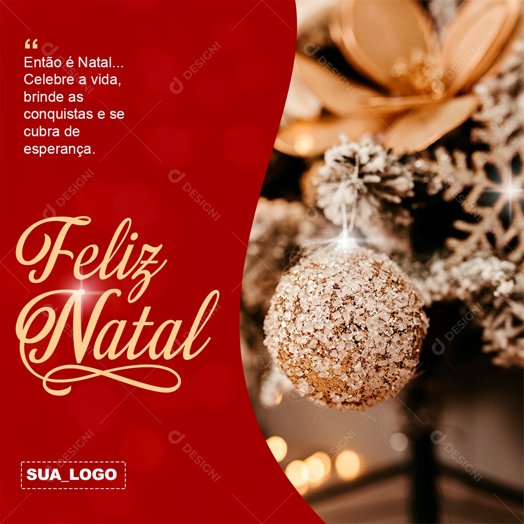 Post Feliz Natal Social Media PSD Editável