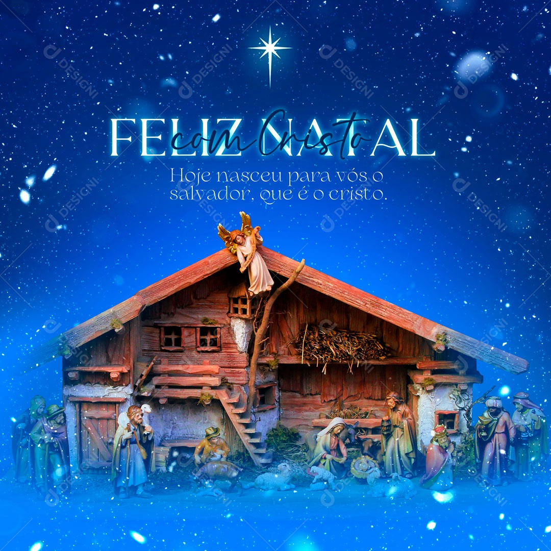 Hoje Nasceu Para Vós o Salvador Que é Cristo Feliz Natal Social Media PSD Editável