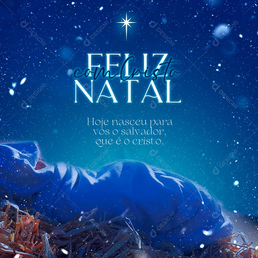 Feliz Natal Com Cristo Social Media PSD Editável