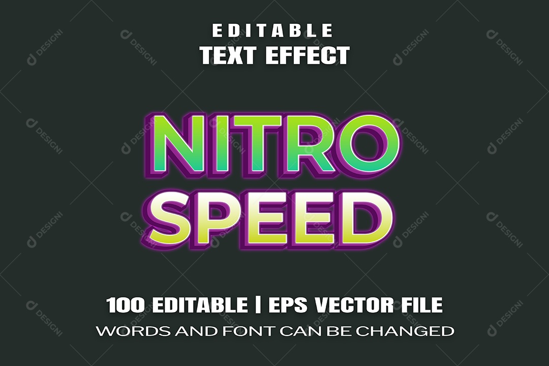 Efeito de Texto Nitro Speed Fundo Isolado EPS Editável