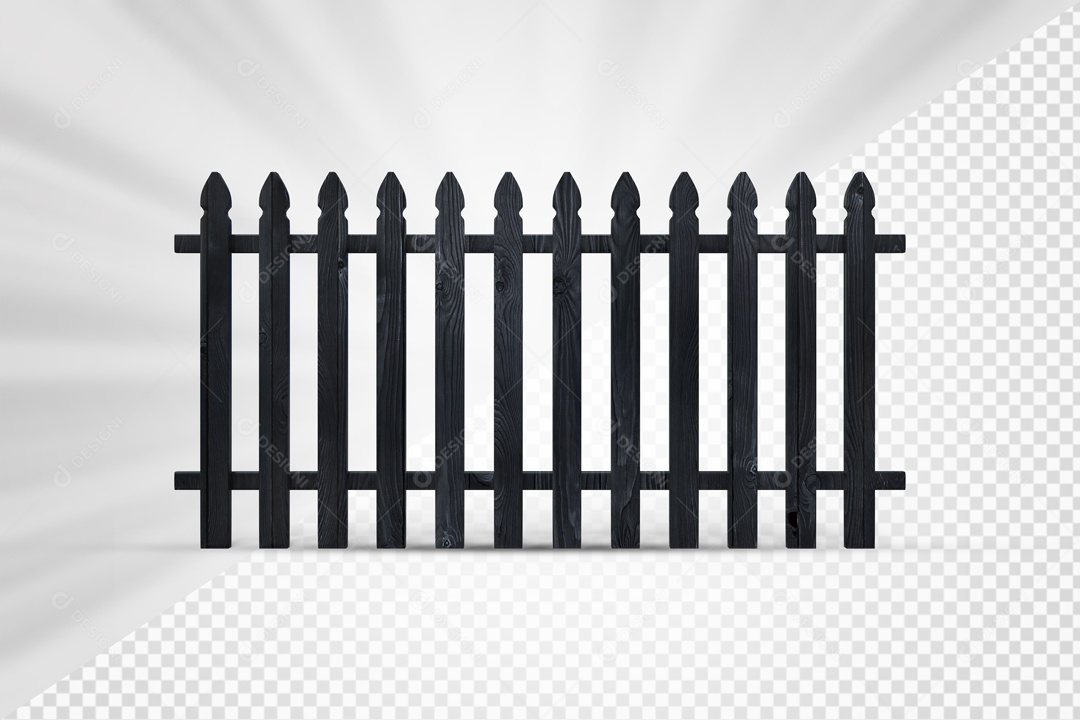 Cerca de Madeira 3D Elemento para Composição PSD