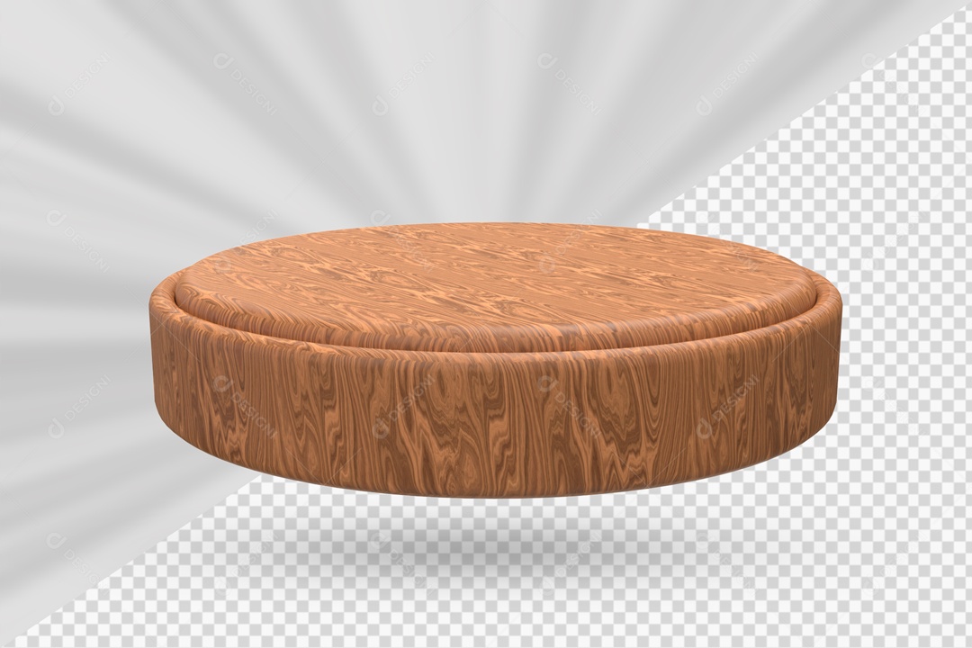 Pódio de Madeira Elemento 3D para Composição PSD