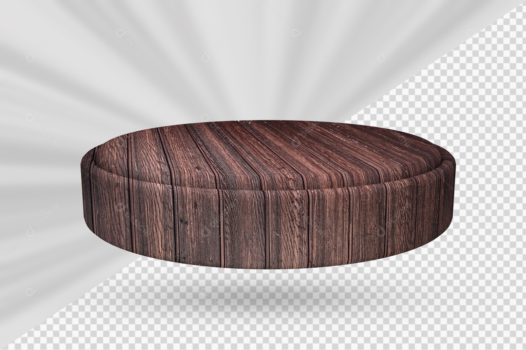 Pódio de Madeira Elemento 3D para Composição PSD