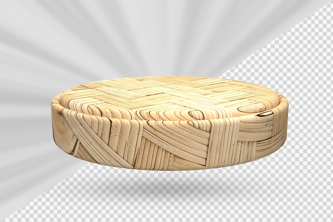 Pódio de Madeira Clara Elemento 3D para Composição PSD