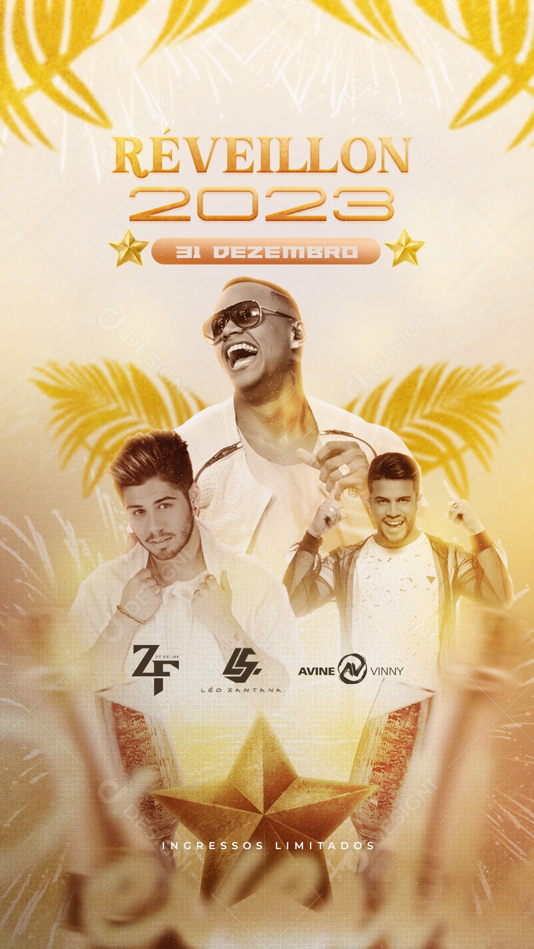 Post Story Réveillon Festa Social Media PSD Editável