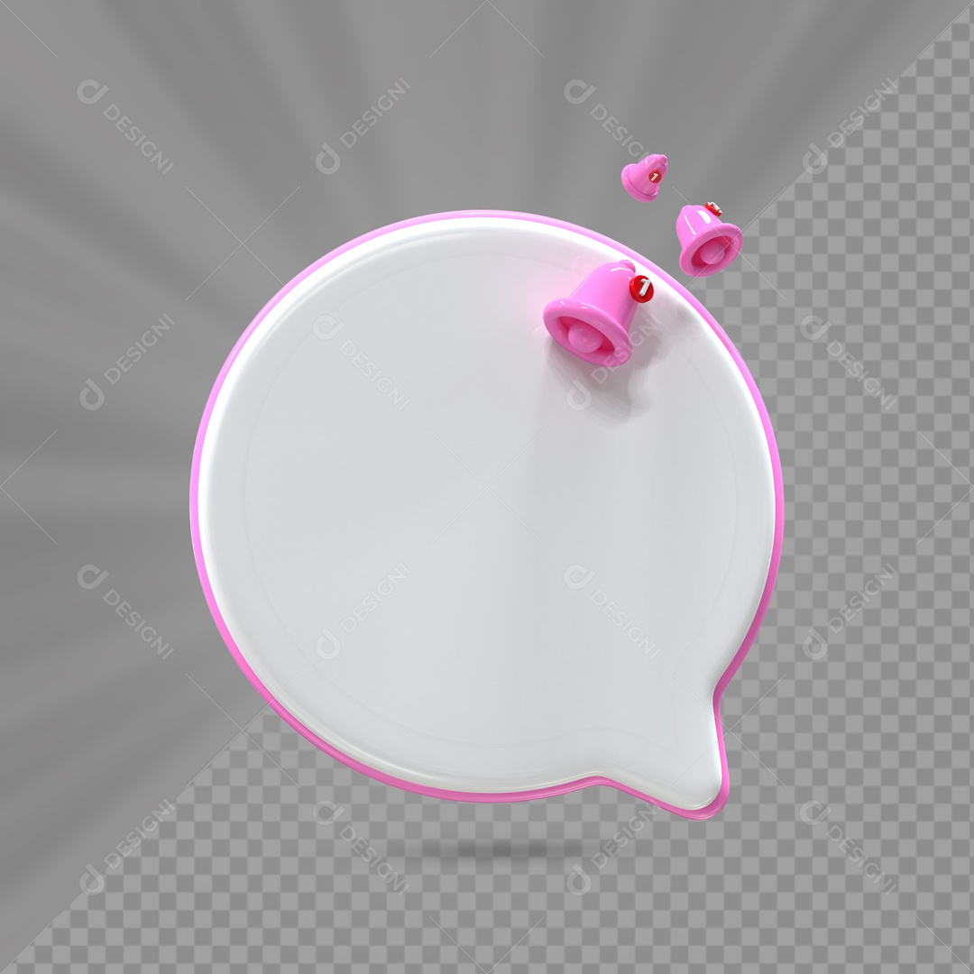 Caixa de Texto Branco com Borda Dourada Elemento 3D para Composição PSD