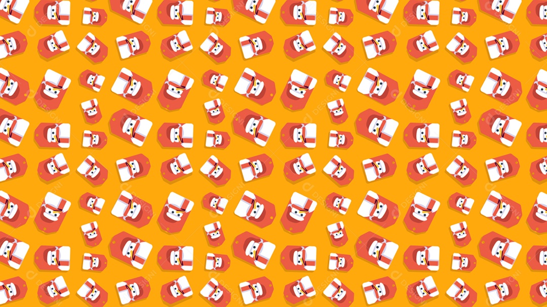 Pattern Padrões Geométricos de Bonecos de Neve Natalino Em Fundo Laranjado Vetor AI + PAT