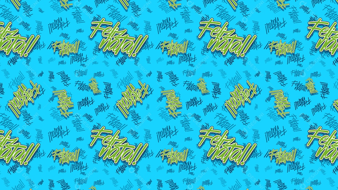 Pattern Padrões Geométricos Texto Natalino Feliz Natal Em Fundo Azul Vetor AI + PAT