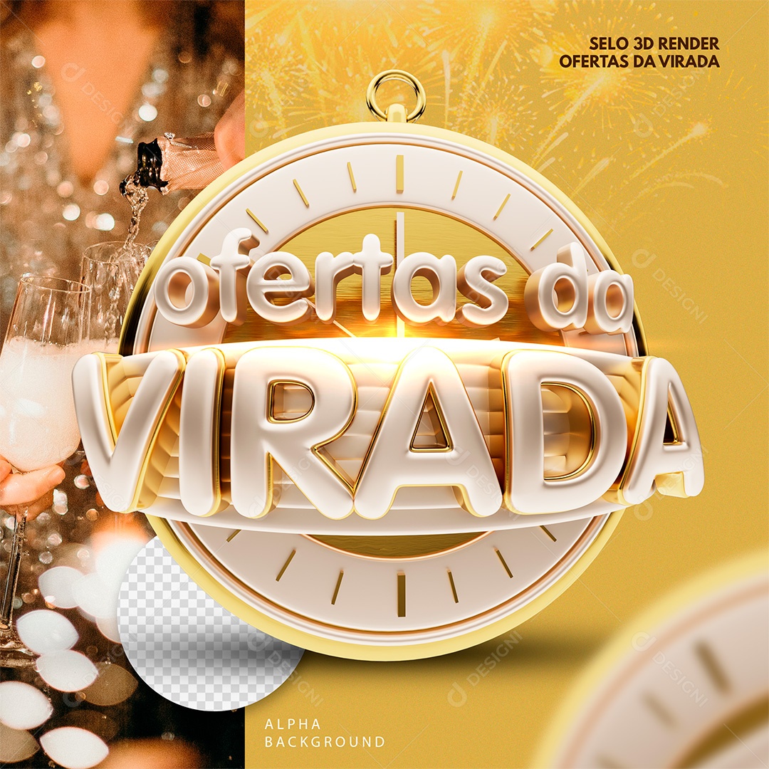 Selo 3D Ofertas da Virada Social Media PSD Editável