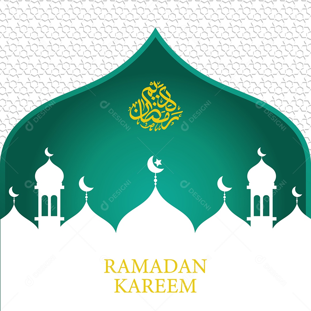 Saudação de Ramadan Kareem Vetor EPS Editável