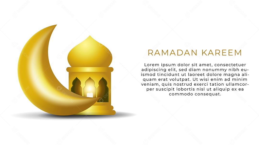 Saudação de Ramadan Kareem Vetor EPS Editável