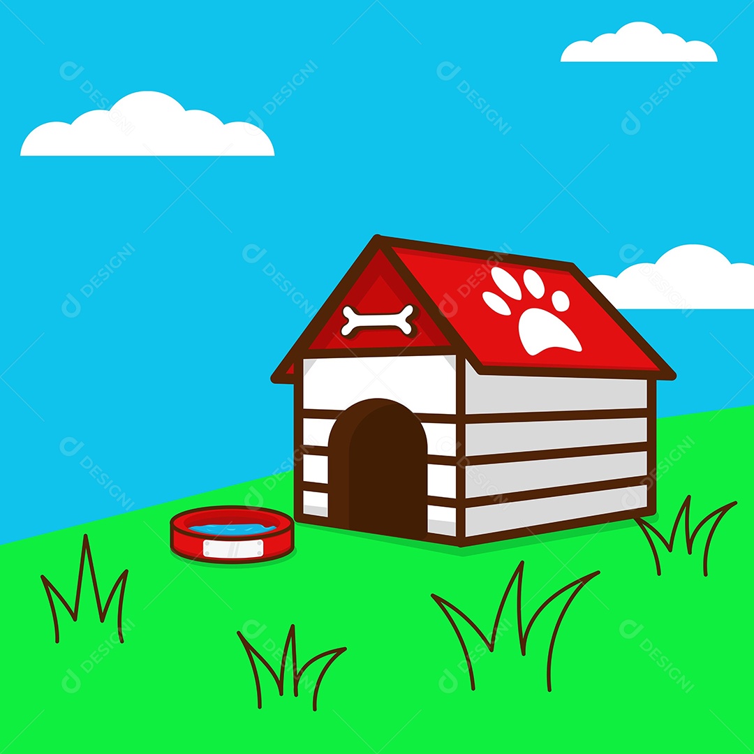 Casinha de Cachorro Vetor EPS Editável