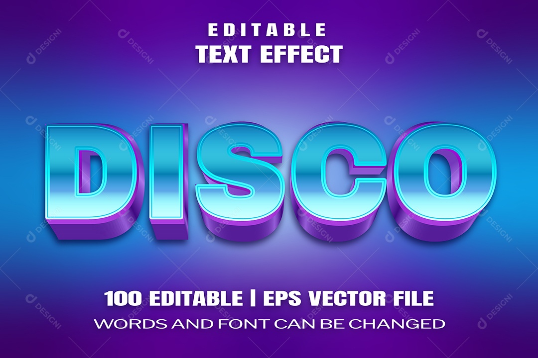 Efeito de Texto Disco Fundo Isolado EPS Editável
