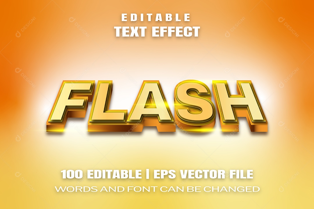 Efeito de Texto Flash Fundo Isolado EPS Editável