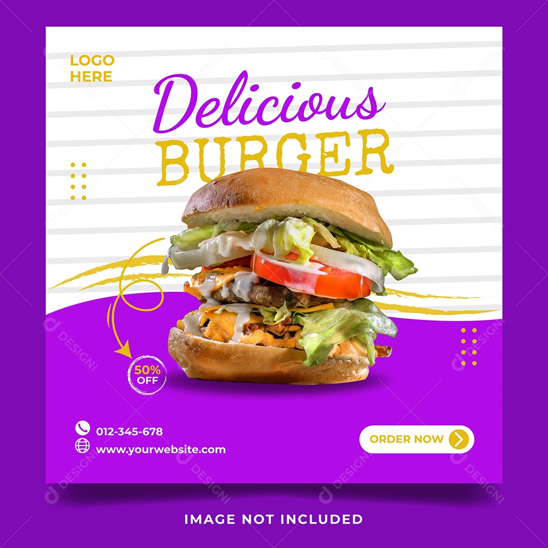 Delicious Burguer Vetor EPS Editável