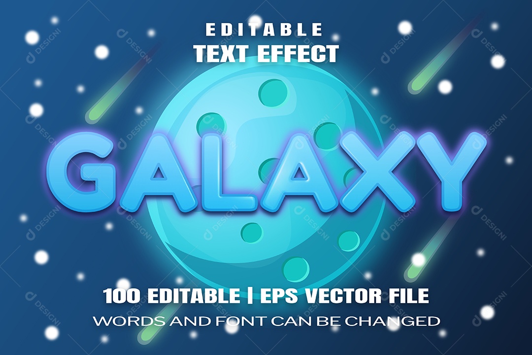 Efeito de Texto Galaxy Fundo de Galáxia EPS Editável