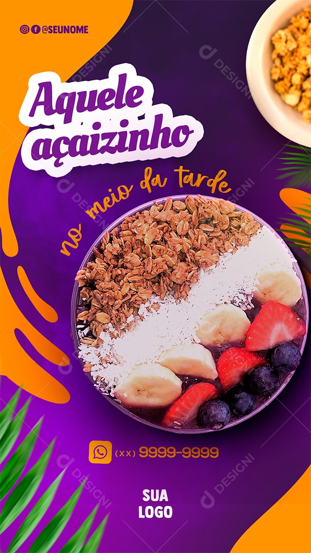 Post Açaí That Açaizinho Social Media Editable PSD