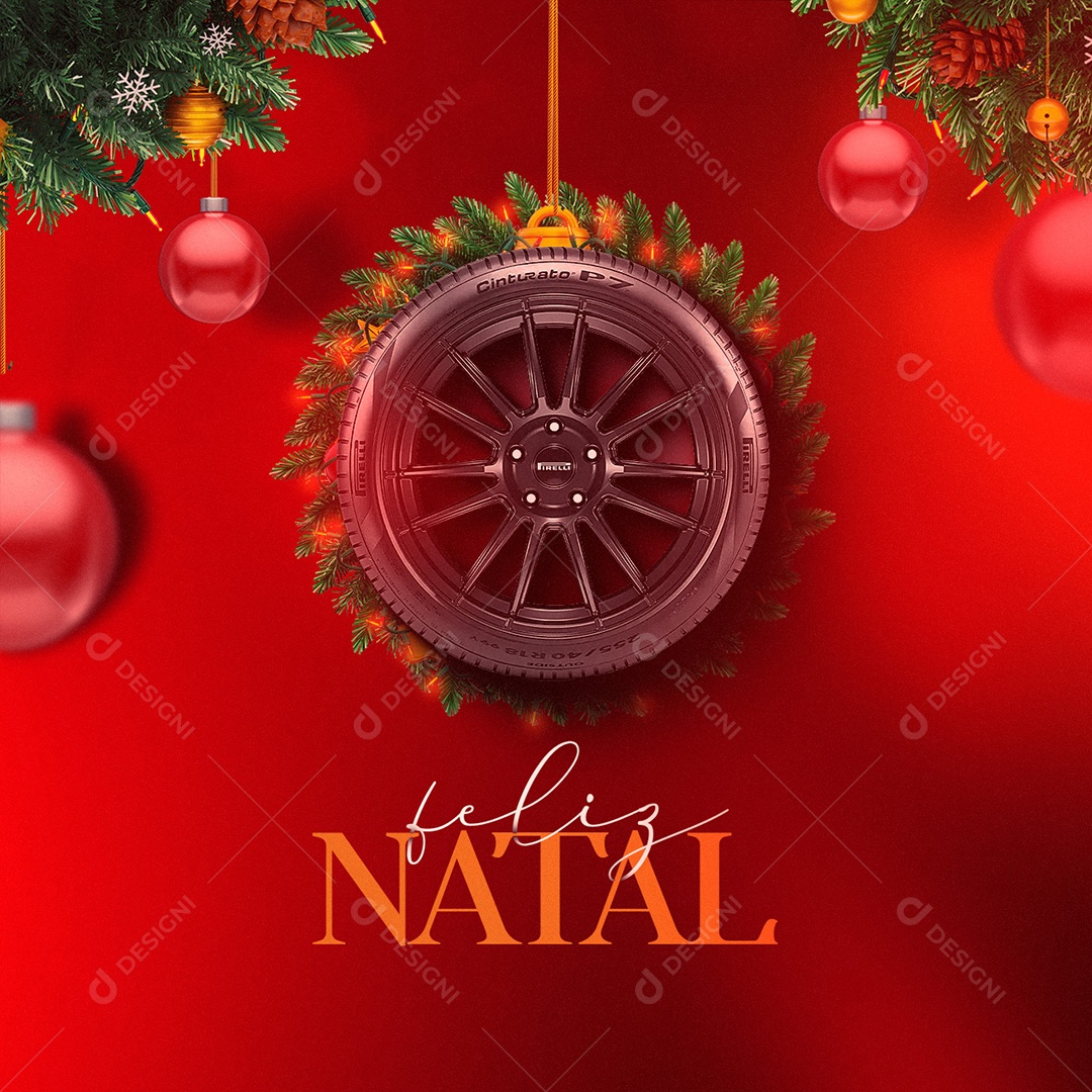 Feliz Natal Oficina Mecânica Social Media PSD Editável