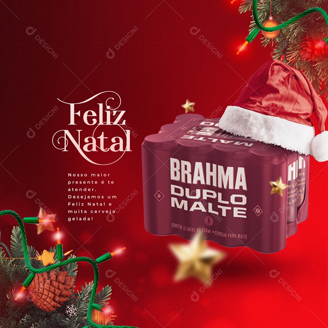 Nosso Maior Presente é te Atender Distribuidora Feliz Natal Social Media PSD Editável