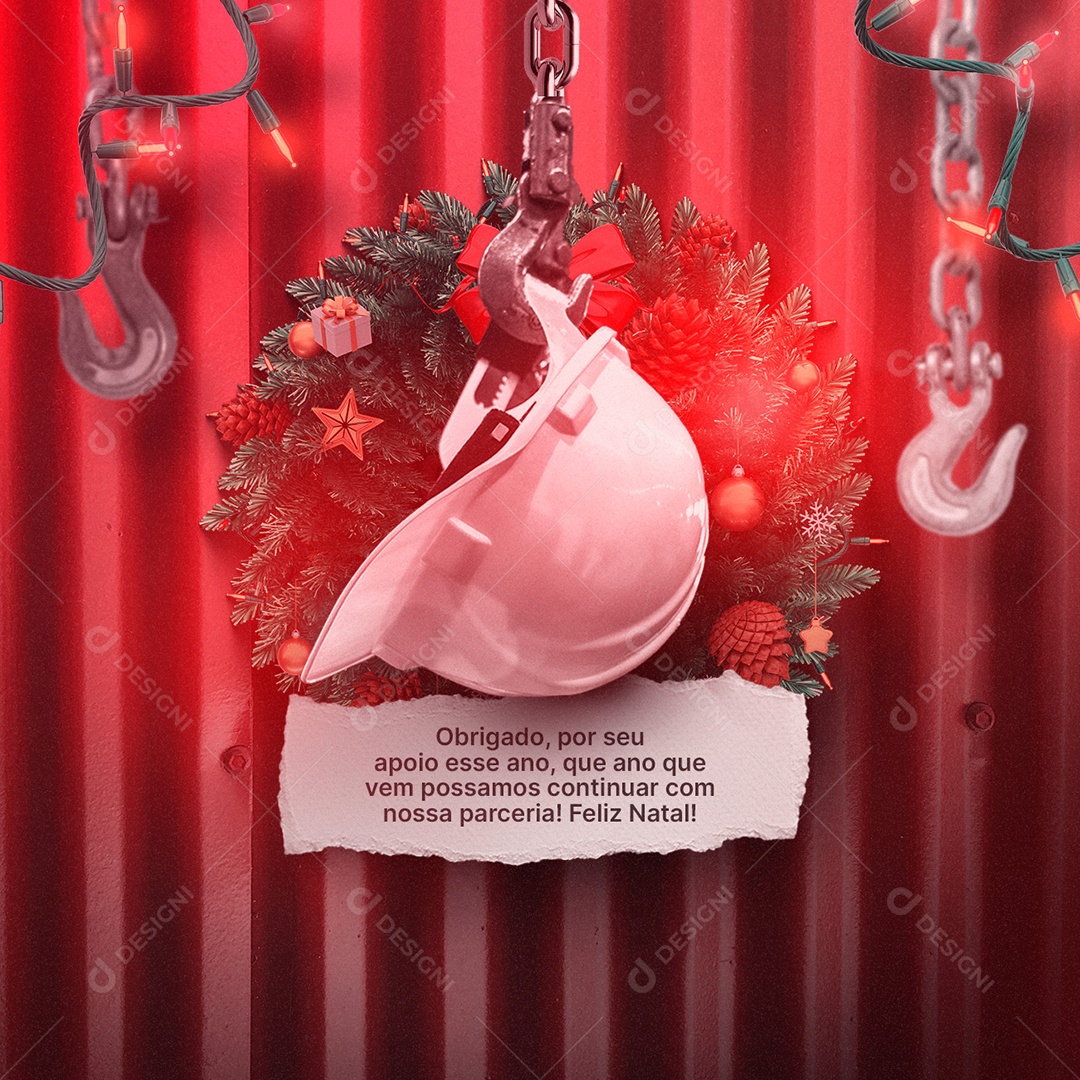 Obrigado por Seu Apoio esse Ano Engenharia Feliz Natal Social Media PSD Editável