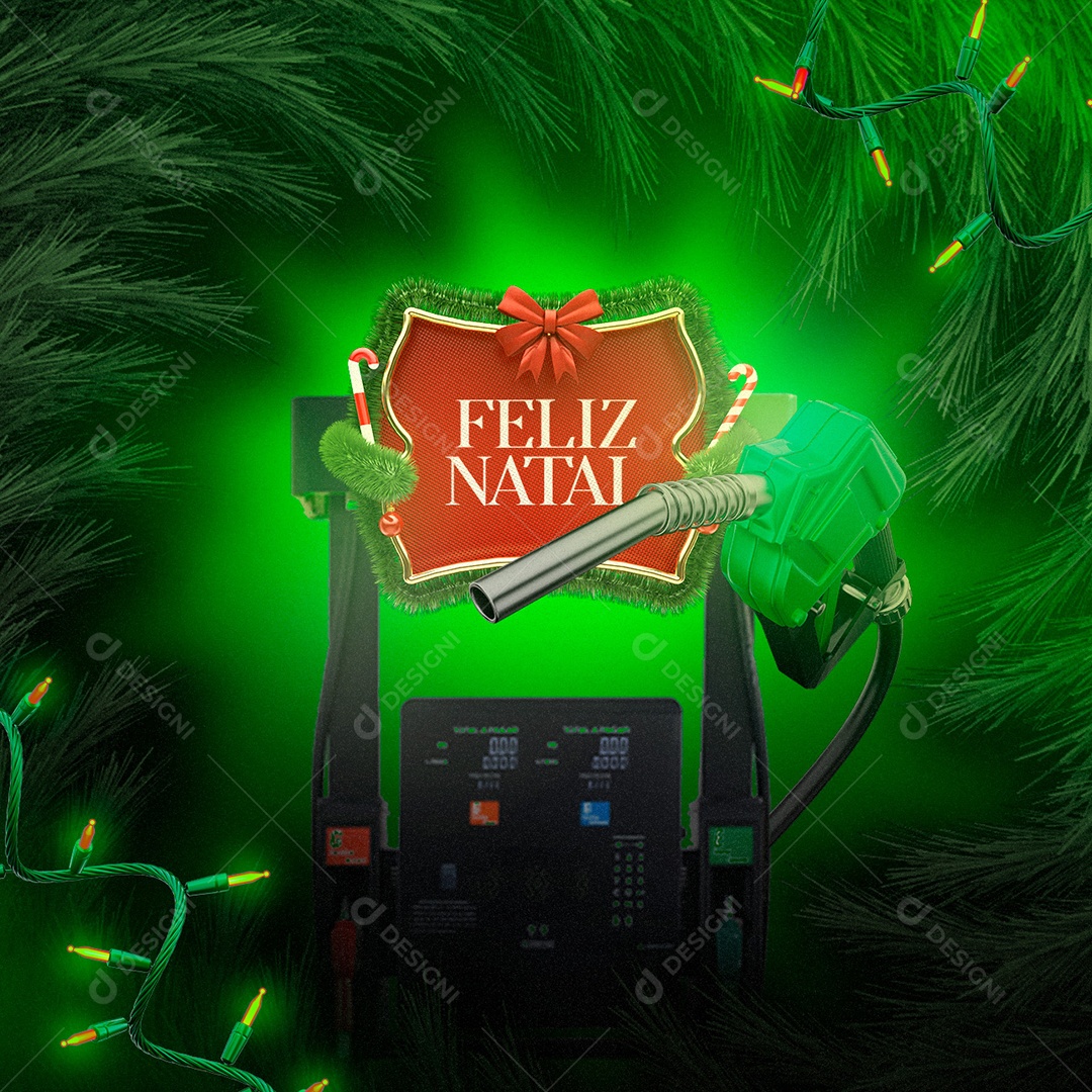 Feliz Natal Posto de Combustível Social Media PSD Editável