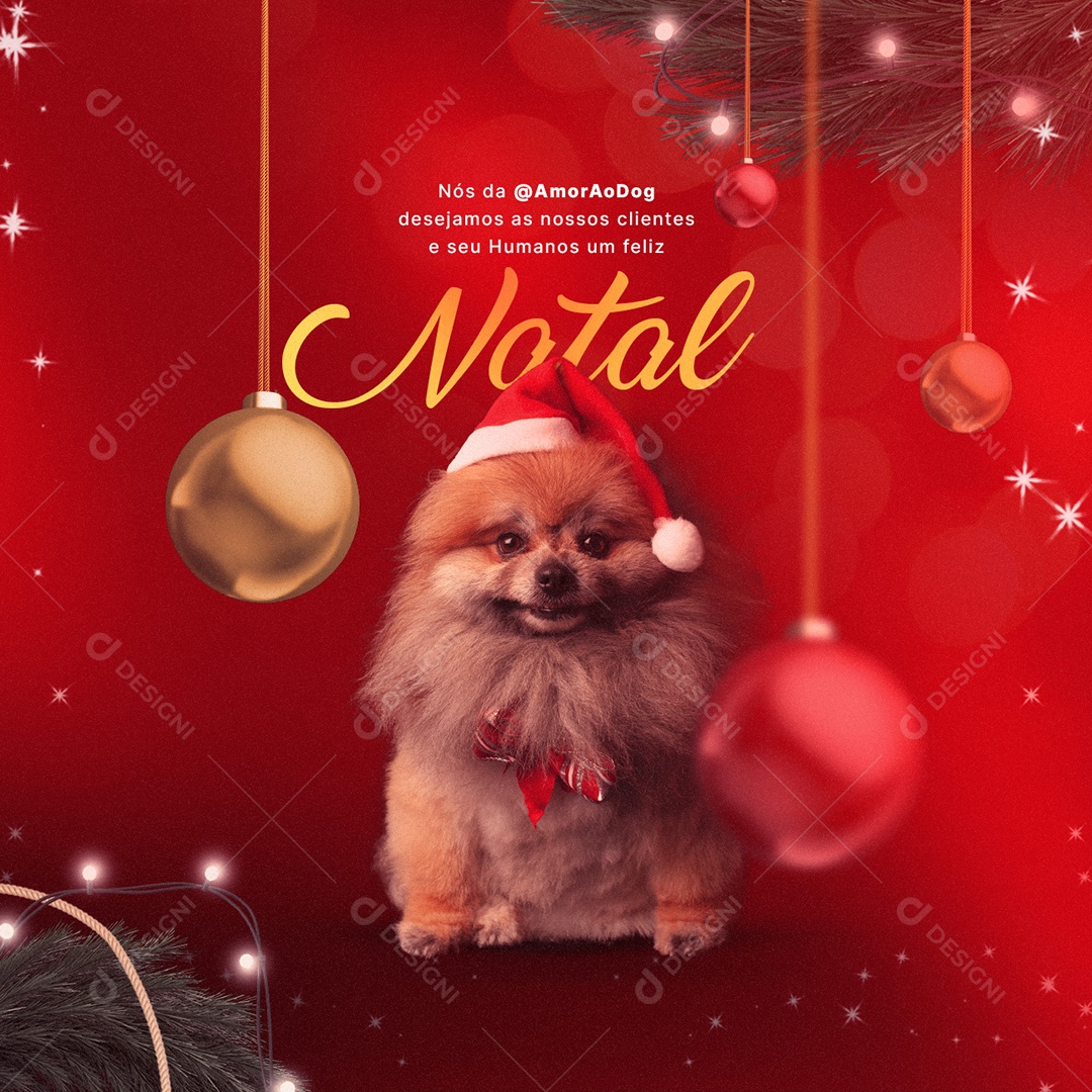 Nós da Amor ao Dog Pet shop Feliz Natal Social Media PSD Editável