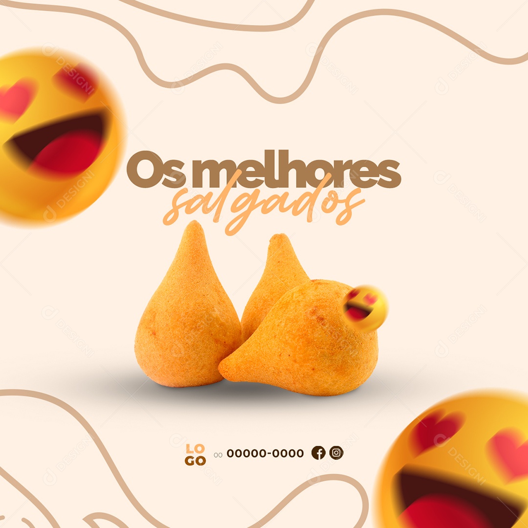 Os Melhores Salgados Padaria Social Media PSD Editável