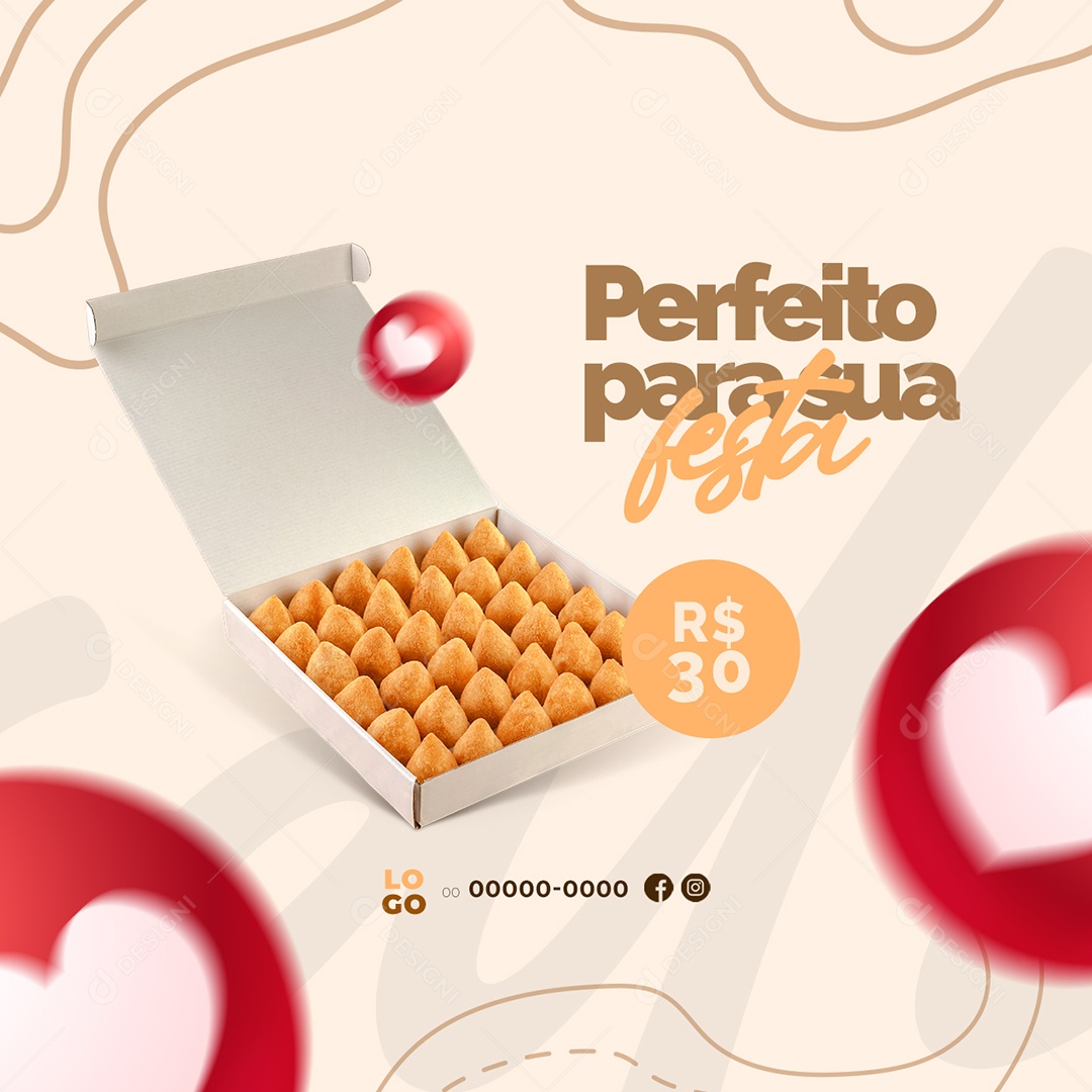 Perfeito para Sua Festa Padaria Social Media PSD Editável