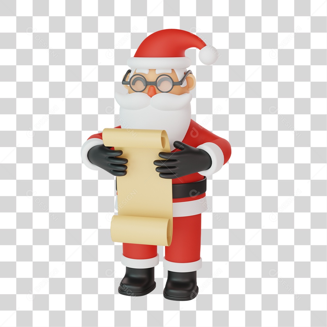 Papai Noel Elemento 3D PNG Transparente