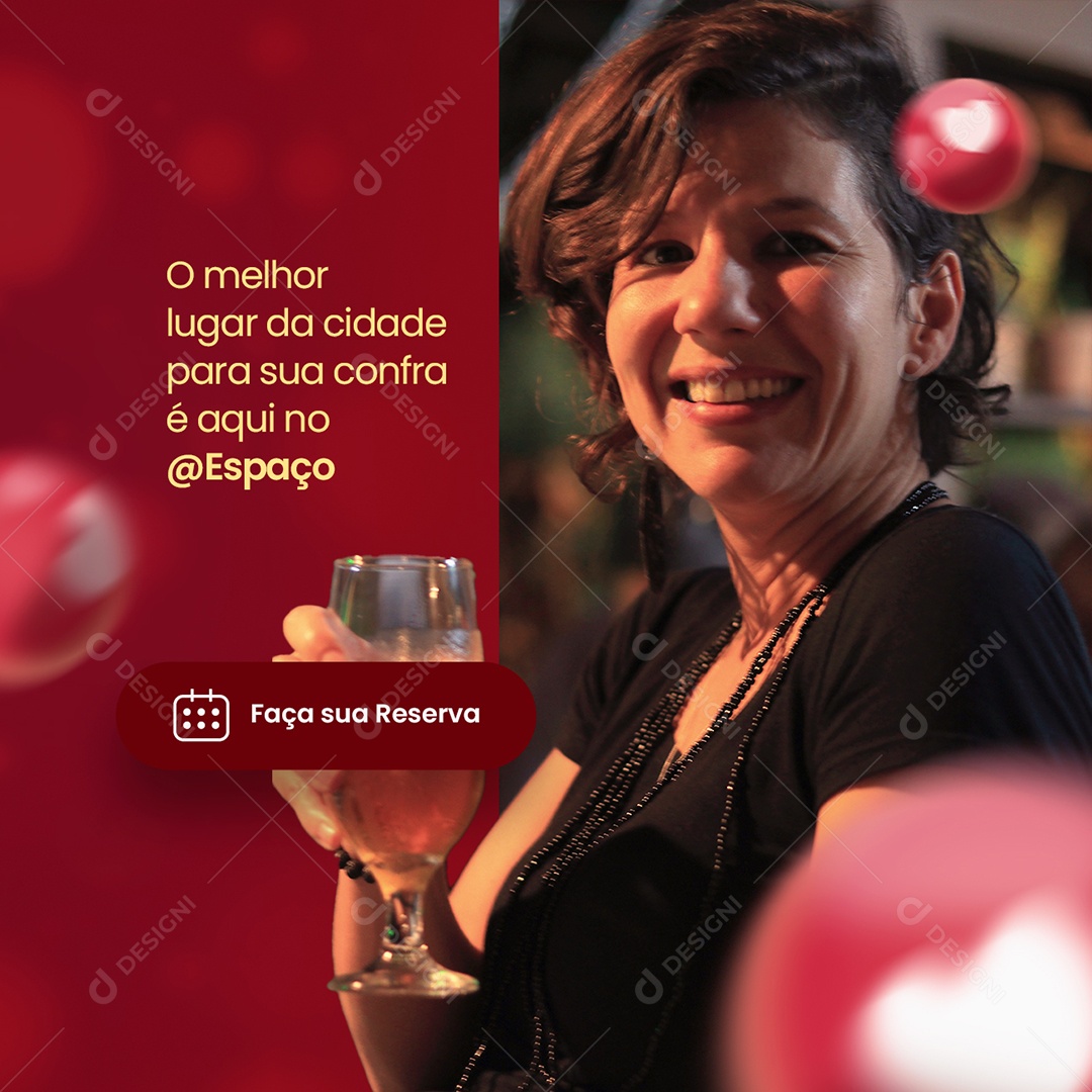 O Melhor Lugar da Cidade para Sua Confra é Aqui Reserva de Mesa Social Media PSD Editável