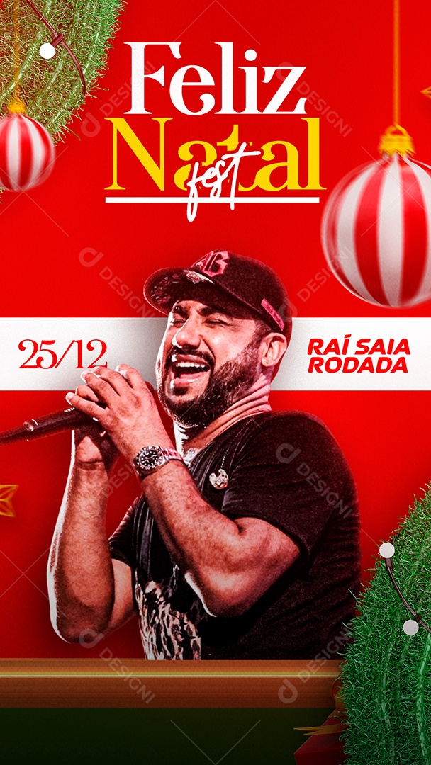 Story Feliz Natal Fest Raí Saia Rodada Flyer Social Media PSD Editável