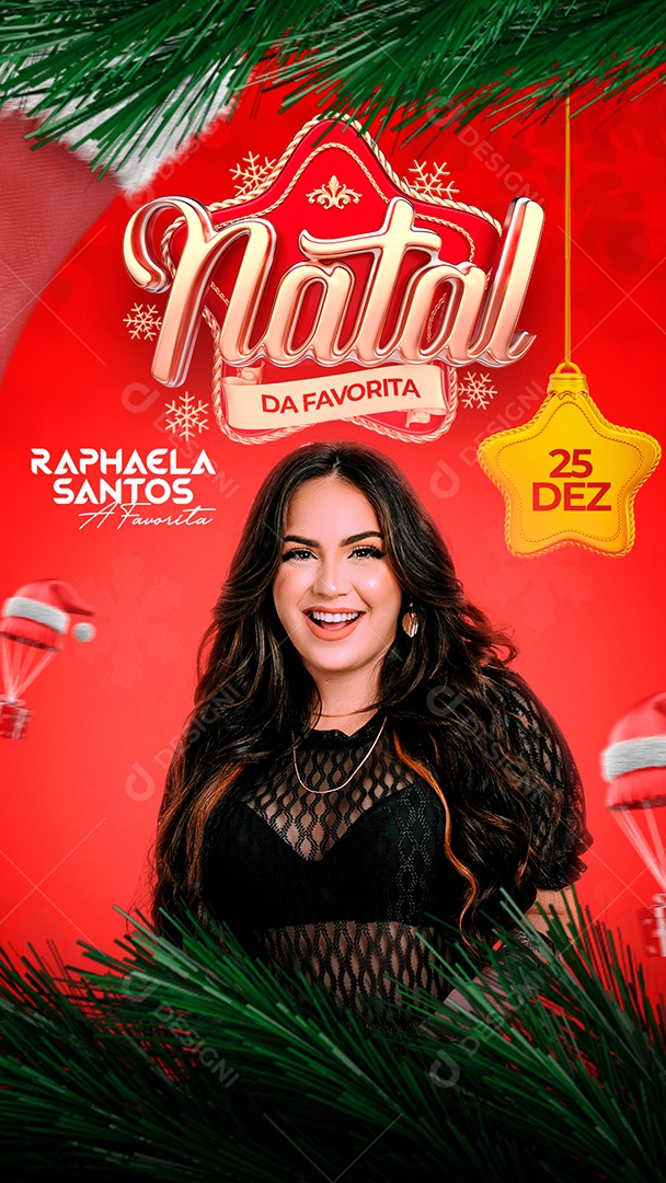 Story Natal da Favorita Raphaela Santos Flyer Social Media PSD Editável