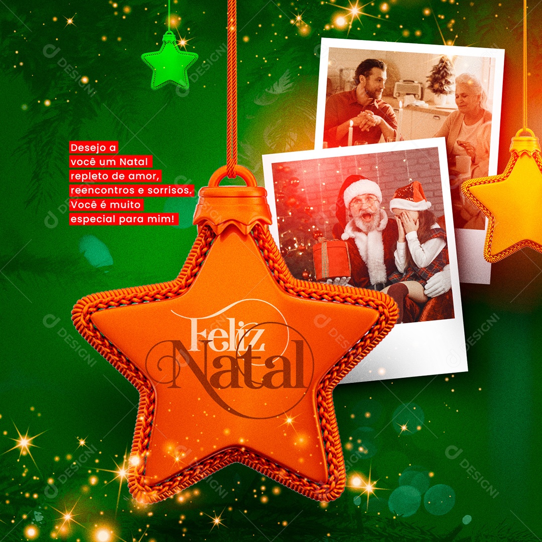 Desejo a Você Um Natal Repleto de Amor Social Media PSD Editável