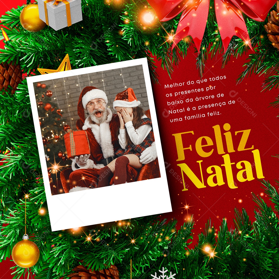 Melhor do que Todos os Presentes Feliz Natal Social Media PSD Editável