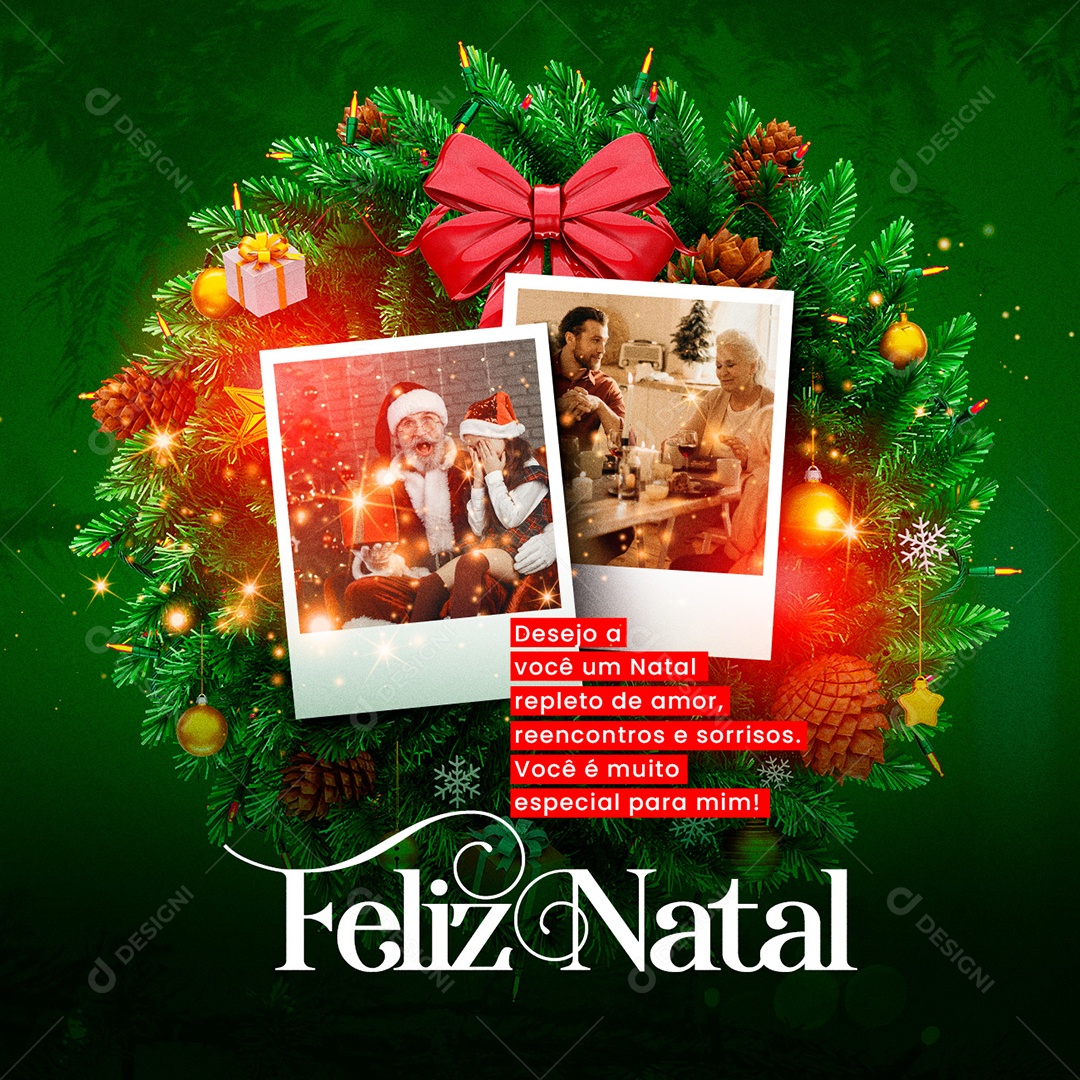 Desejo a Você Um Natal Repleto de Amor Social Media PSD Editável