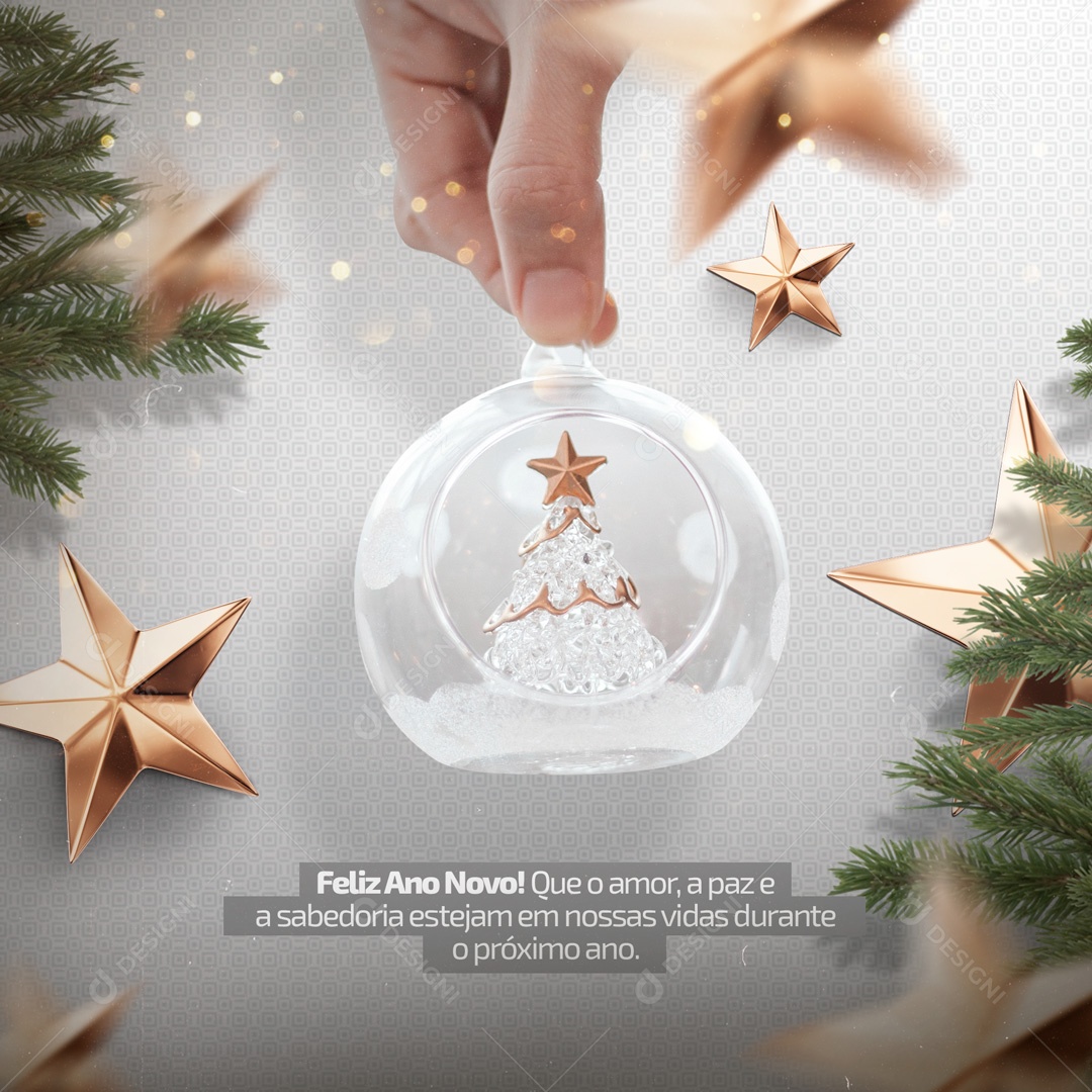 Que o Amor, a Paz e a Sabedoria, Estejam em Nossas Vidas Feliz Ano Social Media PSD Editável