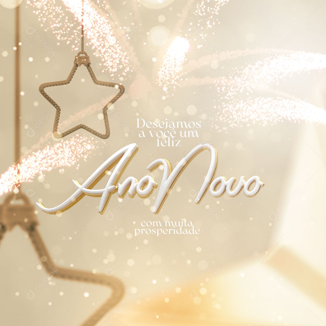 Desejamos a Você Um Feliz Ano Novo Social Media PSD Editável