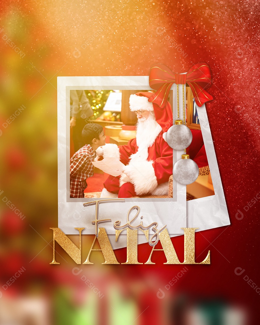 Feliz Natal Que a Magia do Natal Transforme Tudo em Amor! Social Media PSD Editável