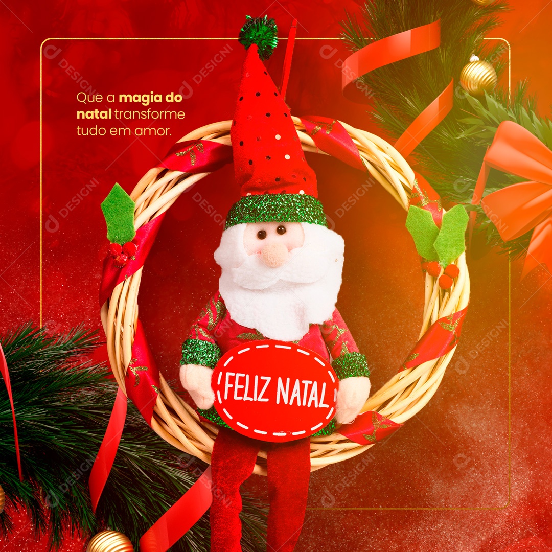 May the Magic of Christmas Transform Everything into Love Merry Christmas Social Media Editable PSD