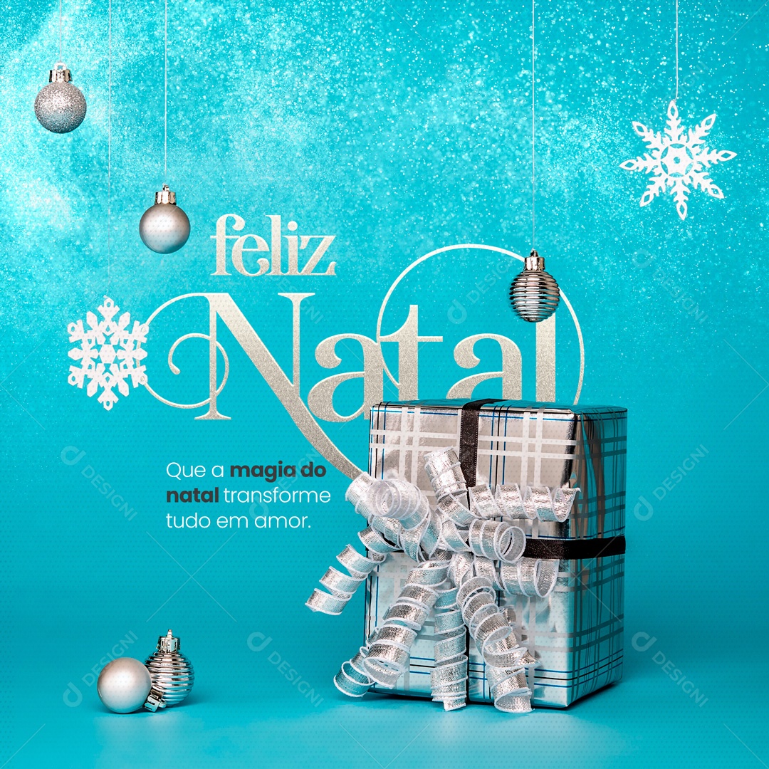 Que a Magia do Natal Transforme Tudo em Amor Feliz Natal Social Media PSD Editável