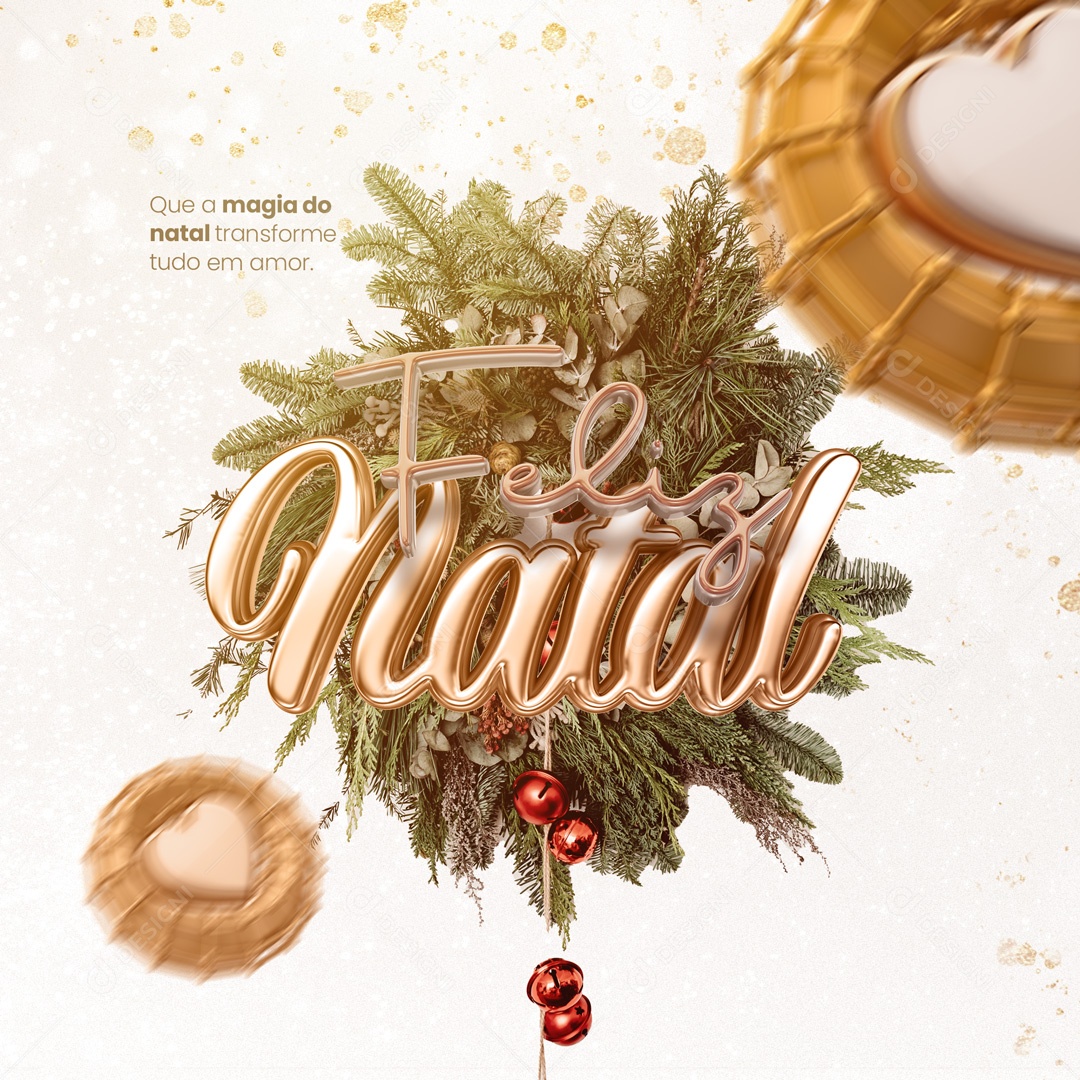 Que a Magia do Natal Transforme tudo em Amor Feliz Natal Social Media PSD Editável