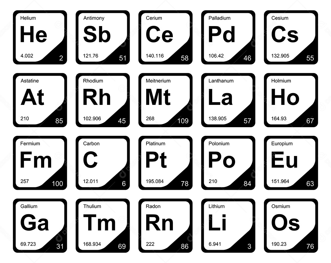 Tabela Periódica Ícones Vetor EPS