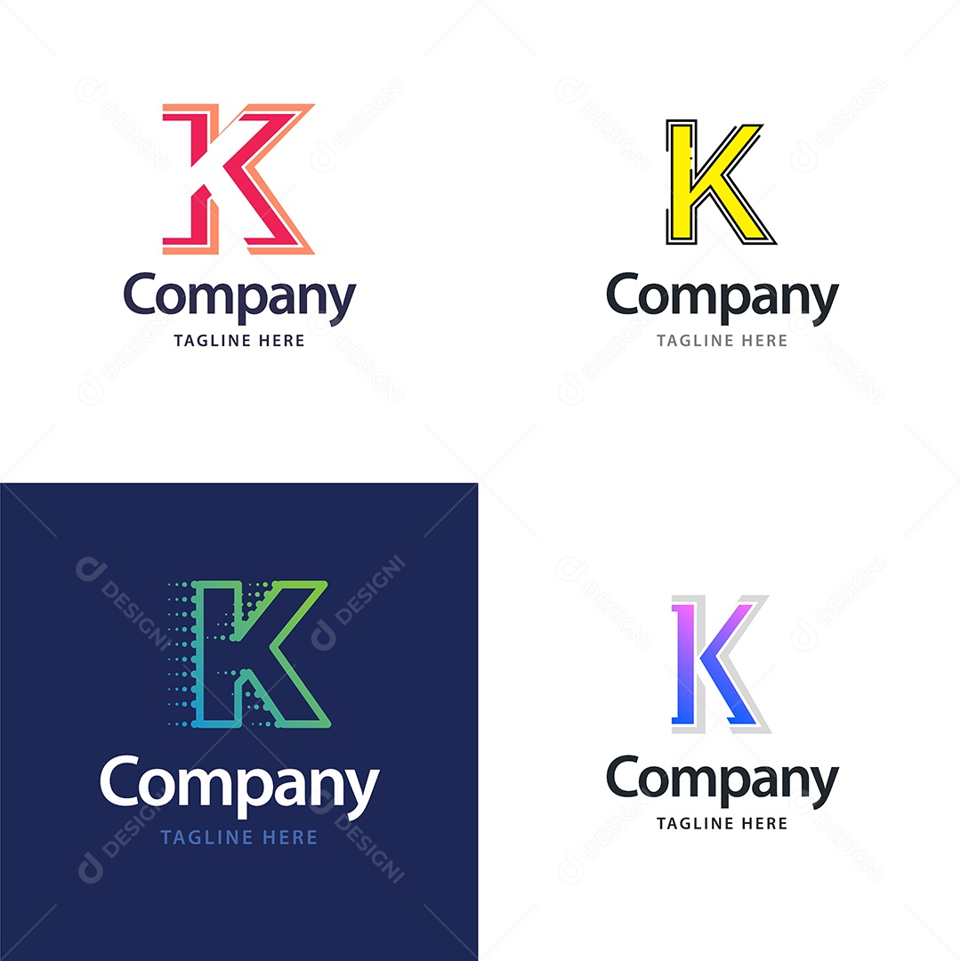 Logo K Personalizada Logotipos Modernos AI Editável
