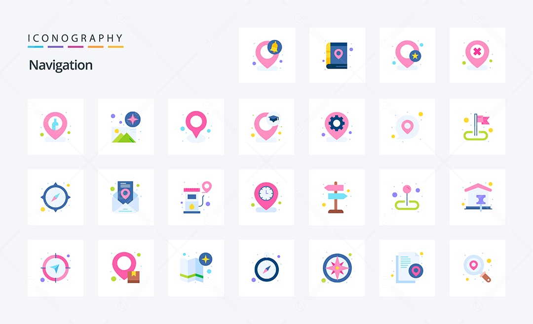 Pacote de Ícones e Elementos Localização Vetores EPS
