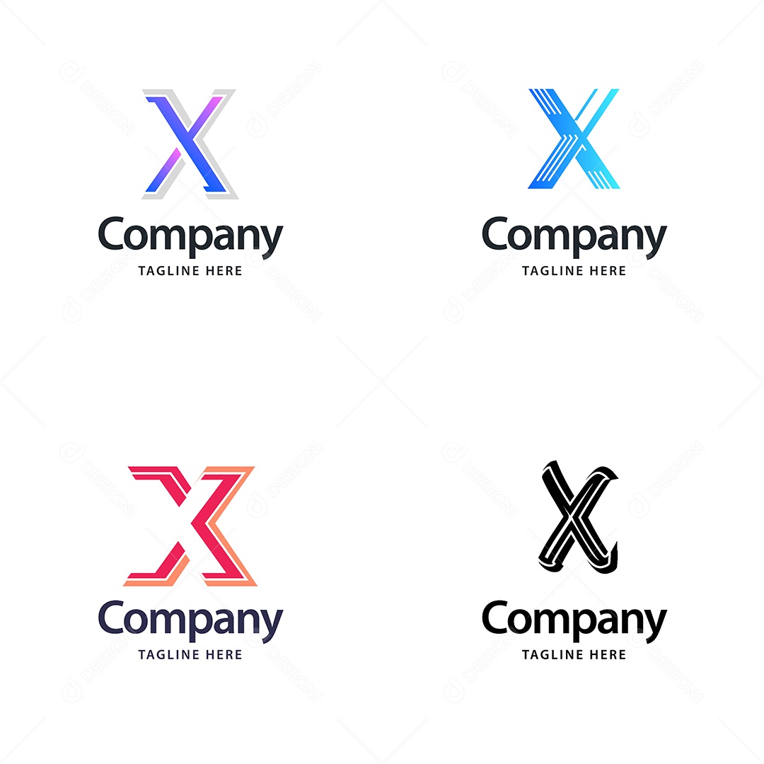 Logo X Personalizada Logotipos Modernos AI Editável