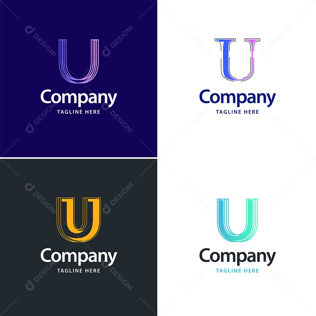 Logo U Personalizada Logotipos Modernos AI Editável