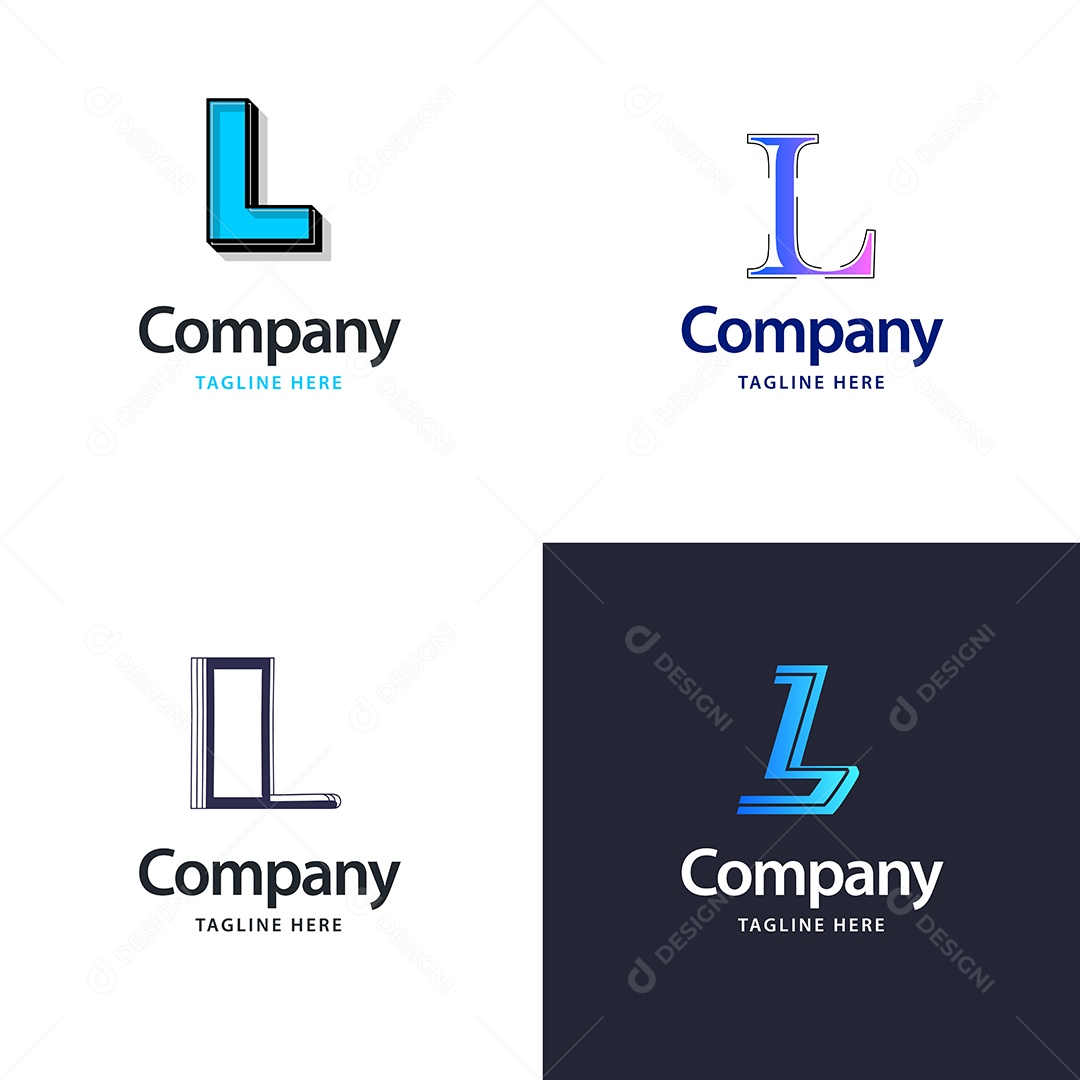 Logo L Personalizada Logotipos Modernos AI Editável