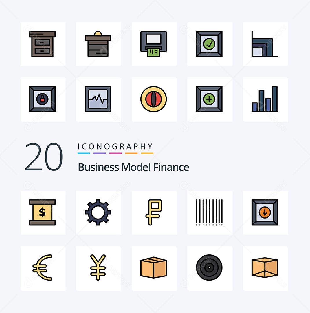 Pacote de Ícones e Elementos de Finanças Vetores EPS